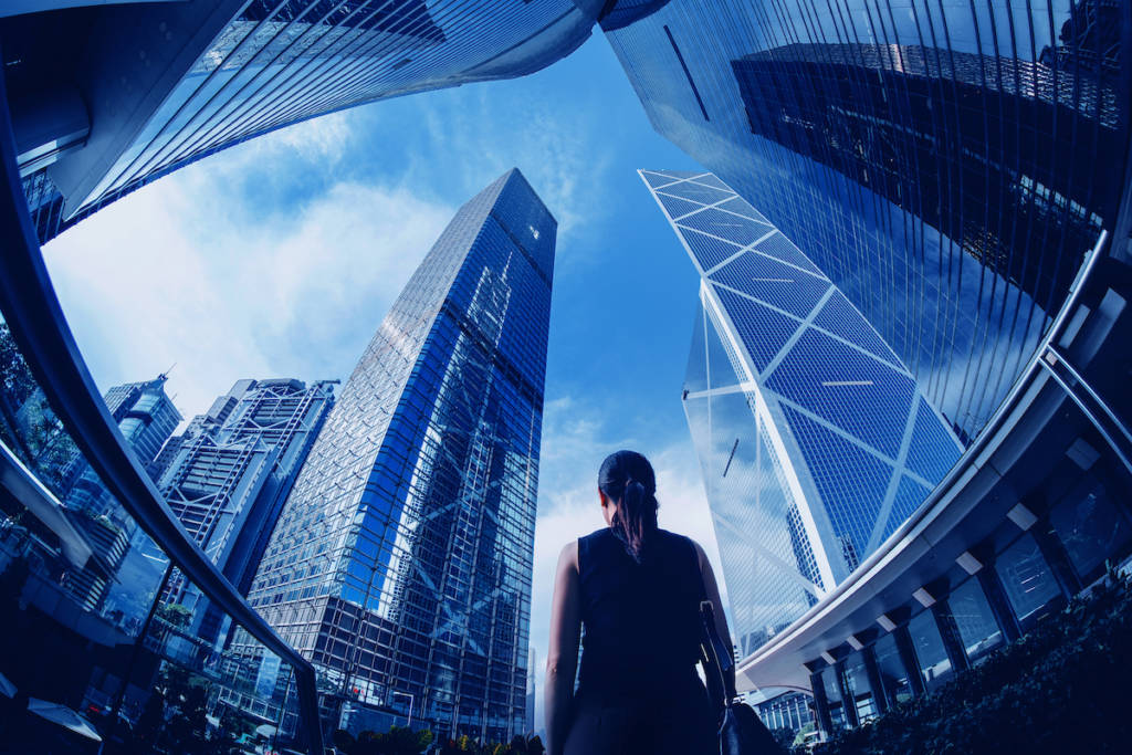 Skyscrapers in financial district